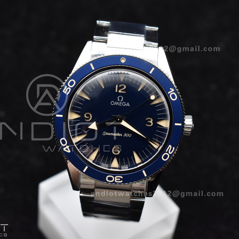 Seamaster 300 Heritage VSF 1:1 Best Edition Blue Dial On SS Bracelet A8912 Super Clone